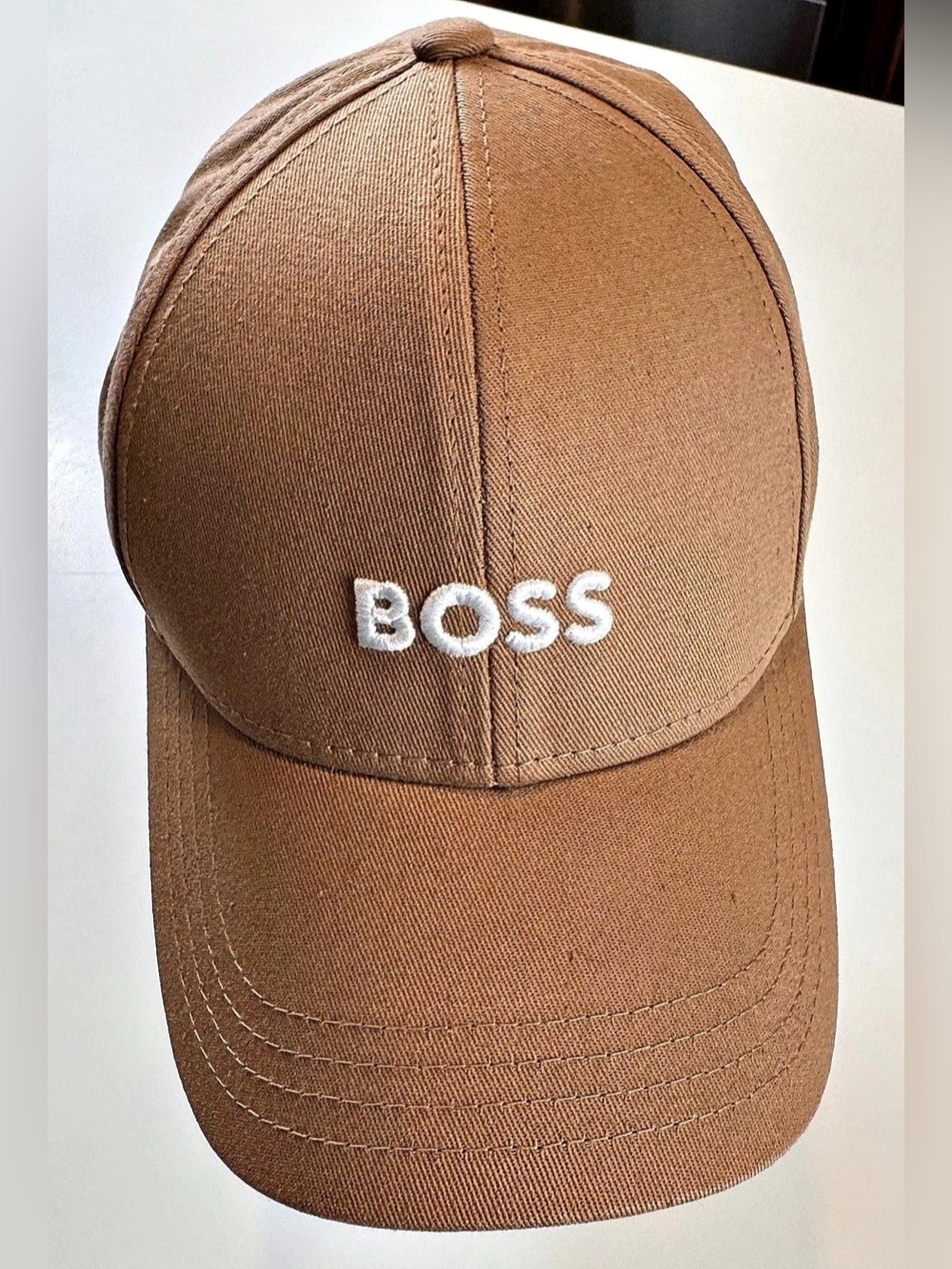BOSS Embroidered-logo cap in cotton twill Cotton Twill Cap Brown